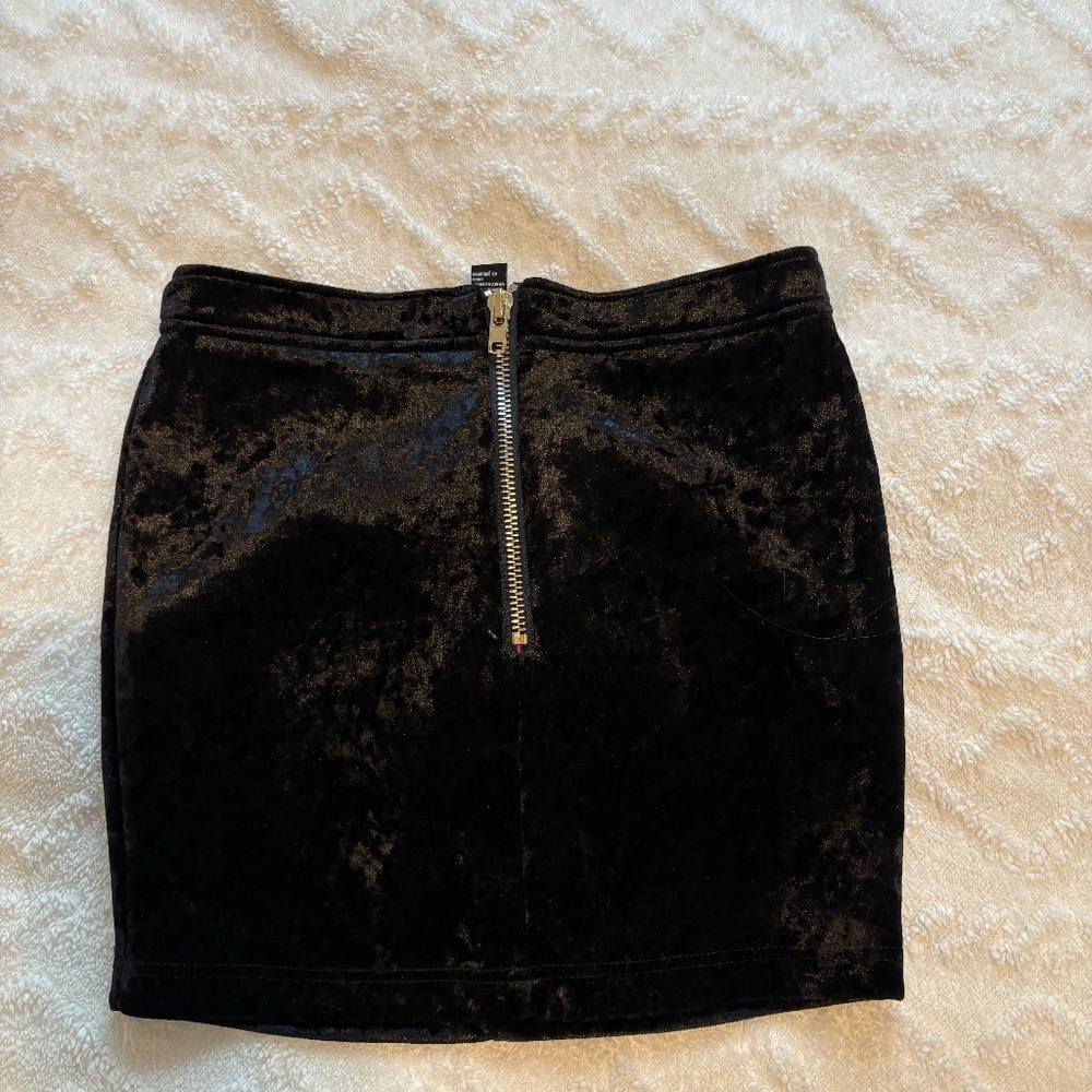 Black velvet skirt